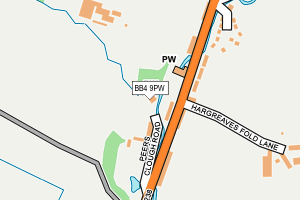 BB4 9PW map - OS OpenMap – Local (Ordnance Survey) BB4 9PW map - OS OpenMap – Local (Ordnance Survey)