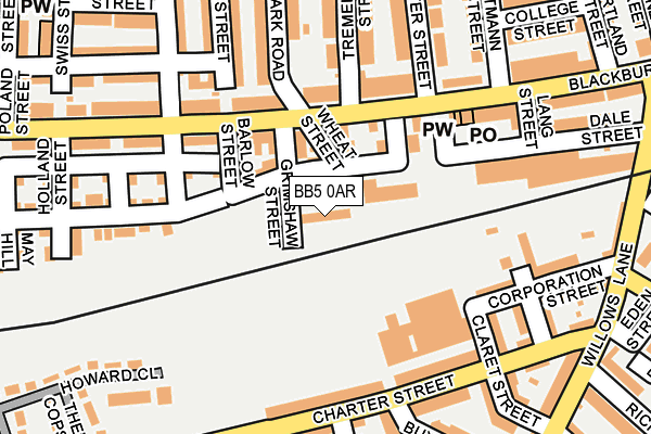 BB5 0AR map - OS OpenMap – Local (Ordnance Survey)