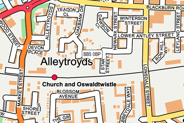 BB5 0BP map - OS OpenMap – Local (Ordnance Survey)