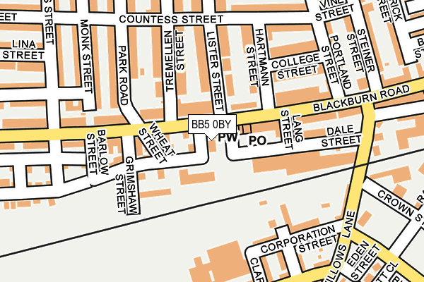 BB5 0BY map - OS OpenMap – Local (Ordnance Survey)