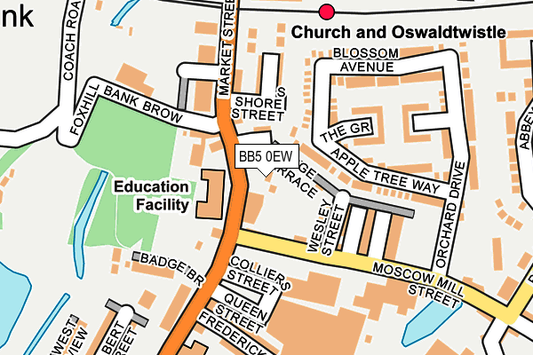 BB5 0EW map - OS OpenMap – Local (Ordnance Survey) BB5 0EW map - OS OpenMap – Local (Ordnance Survey)