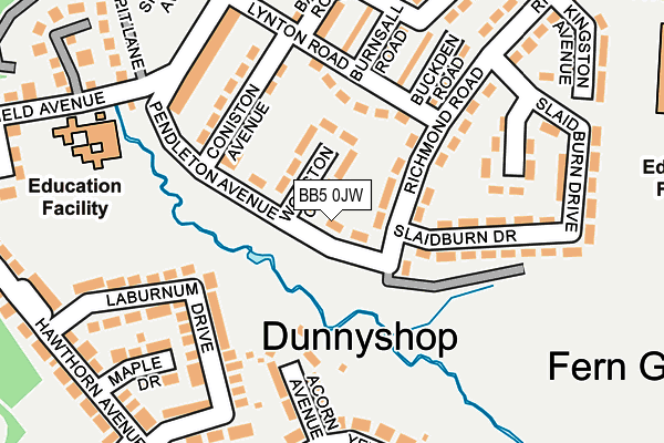 BB5 0JW map - OS OpenMap – Local (Ordnance Survey)
