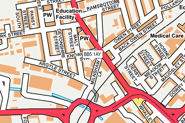 BB5 1AY map - OS OpenMap – Local (Ordnance Survey) BB5 1AY map - OS OpenMap – Local (Ordnance Survey)