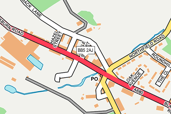 BB5 2AJ map - OS OpenMap – Local (Ordnance Survey) BB5 2AJ map - OS OpenMap – Local (Ordnance Survey)