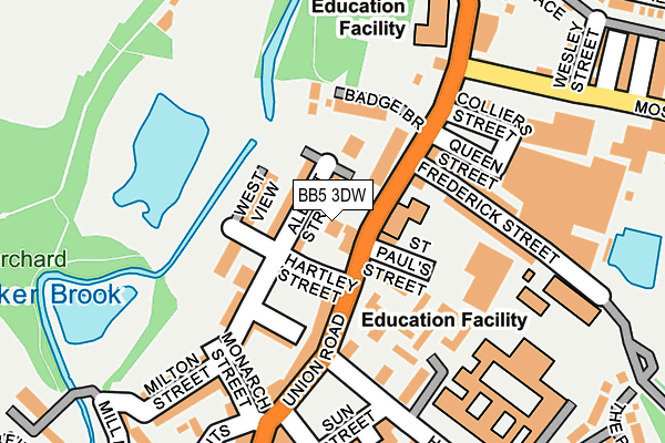 BB5 3DW map - OS OpenMap – Local (Ordnance Survey) BB5 3DW map - OS OpenMap – Local (Ordnance Survey)