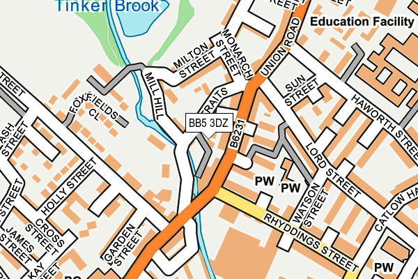 BB5 3DZ map - OS OpenMap – Local (Ordnance Survey) BB5 3DZ map - OS OpenMap – Local (Ordnance Survey)