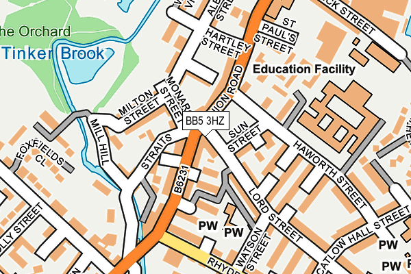 BB5 3HZ map - OS OpenMap – Local (Ordnance Survey) BB5 3HZ map - OS OpenMap – Local (Ordnance Survey)