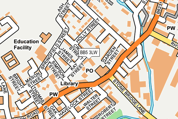 BB5 3LW map - OS OpenMap – Local (Ordnance Survey) BB5 3LW map - OS OpenMap – Local (Ordnance Survey)