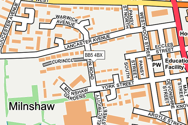BB5 4BX map - OS OpenMap – Local (Ordnance Survey) BB5 4BX map - OS OpenMap – Local (Ordnance Survey)