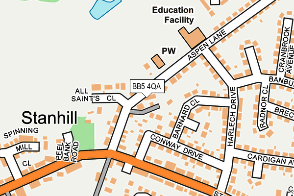 BB5 4QA map - OS OpenMap – Local (Ordnance Survey) BB5 4QA map - OS OpenMap – Local (Ordnance Survey)