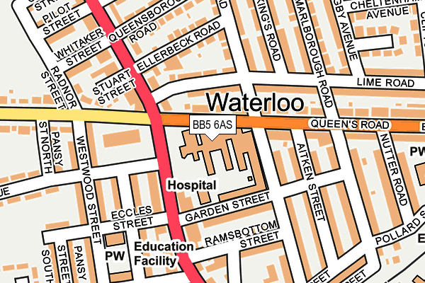BB5 6AS map - OS OpenMap – Local (Ordnance Survey) BB5 6AS map - OS OpenMap – Local (Ordnance Survey)