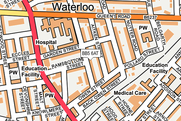 BB5 6AT map - OS OpenMap – Local (Ordnance Survey) BB5 6AT map - OS OpenMap – Local (Ordnance Survey)