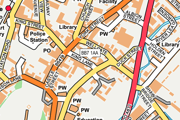 BB7 1AA map - OS OpenMap – Local (Ordnance Survey) BB7 1AA map - OS OpenMap – Local (Ordnance Survey)