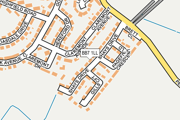 BB7 1LL map - OS OpenMap – Local (Ordnance Survey) BB7 1LL map - OS OpenMap – Local (Ordnance Survey)