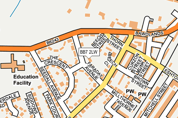BB7 2LW map - OS OpenMap – Local (Ordnance Survey) BB7 2LW map - OS OpenMap – Local (Ordnance Survey)