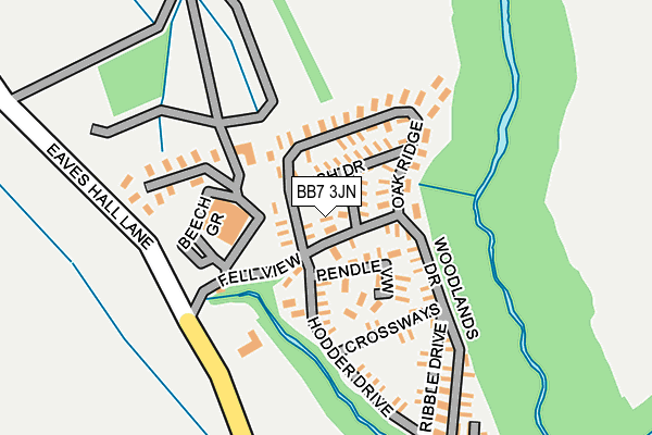 BB7 3JN map - OS OpenMap – Local (Ordnance Survey) BB7 3JN map - OS OpenMap – Local (Ordnance Survey)