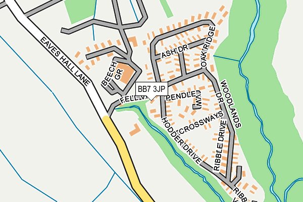 BB7 3JP map - OS OpenMap – Local (Ordnance Survey) BB7 3JP map - OS OpenMap – Local (Ordnance Survey)