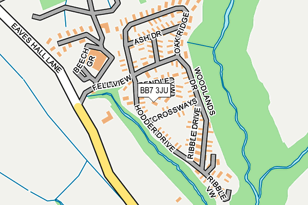 BB7 3JU map - OS OpenMap – Local (Ordnance Survey) BB7 3JU map - OS OpenMap – Local (Ordnance Survey)