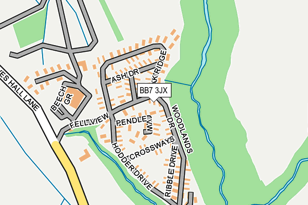 BB7 3JX map - OS OpenMap – Local (Ordnance Survey) BB7 3JX map - OS OpenMap – Local (Ordnance Survey)
