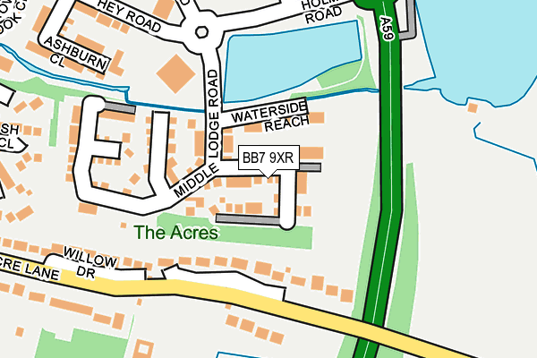 BB7 9XR map - OS OpenMap – Local (Ordnance Survey) BB7 9XR map - OS OpenMap – Local (Ordnance Survey)