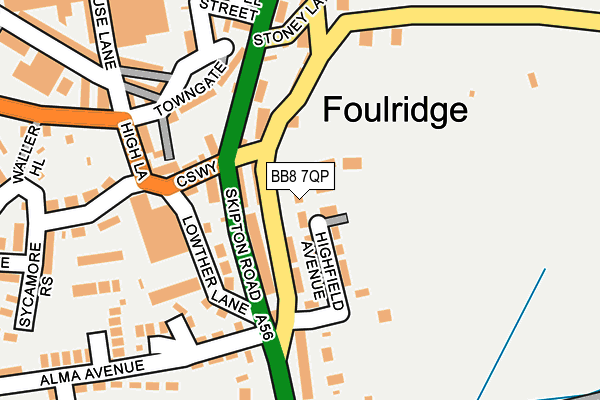 BB8 7QP map - OS OpenMap – Local (Ordnance Survey) BB8 7QP map - OS OpenMap – Local (Ordnance Survey)