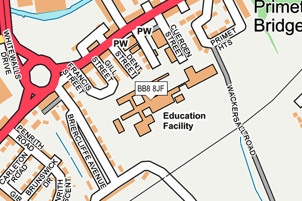 BB8 8JF map - OS OpenMap – Local (Ordnance Survey) BB8 8JF map - OS OpenMap – Local (Ordnance Survey)