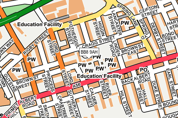 BB8 9AH map - OS OpenMap – Local (Ordnance Survey) BB8 9AH map - OS OpenMap – Local (Ordnance Survey)