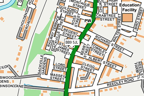 BB9 5JL map - OS OpenMap – Local (Ordnance Survey) BB9 5JL map - OS OpenMap – Local (Ordnance Survey)