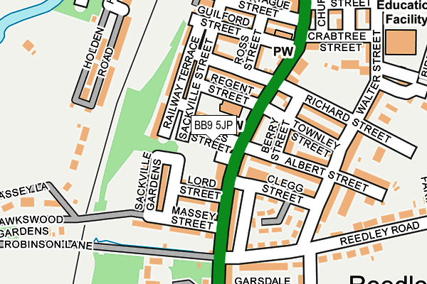 BB9 5JP map - OS OpenMap – Local (Ordnance Survey) BB9 5JP map - OS OpenMap – Local (Ordnance Survey)