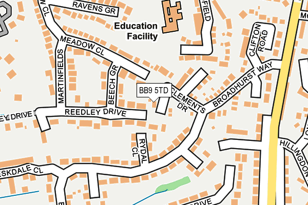 BB9 5TD map - OS OpenMap – Local (Ordnance Survey) BB9 5TD map - OS OpenMap – Local (Ordnance Survey)