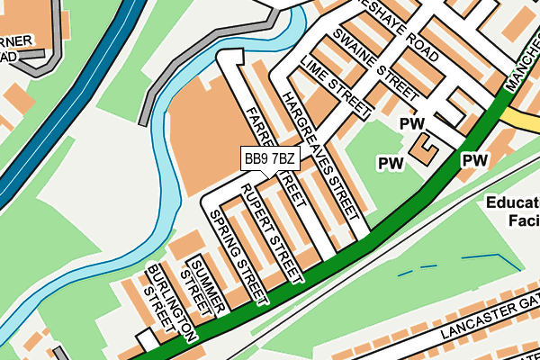 BB9 7BZ map - OS OpenMap – Local (Ordnance Survey) BB9 7BZ map - OS OpenMap – Local (Ordnance Survey)