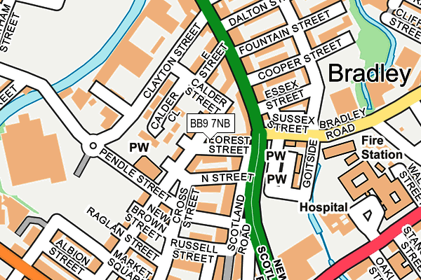 BB9 7NB map - OS OpenMap – Local (Ordnance Survey) BB9 7NB map - OS OpenMap – Local (Ordnance Survey)