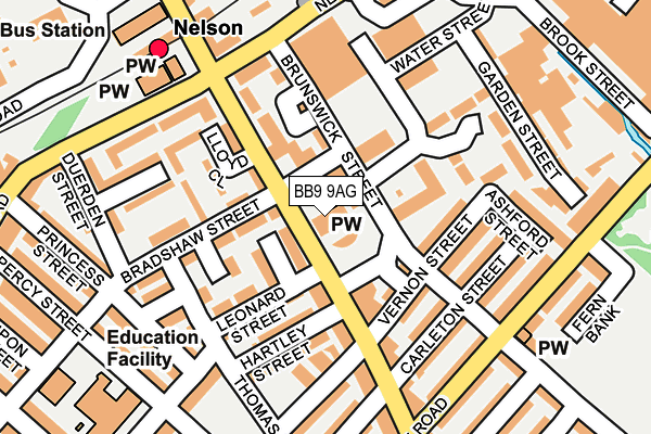 BB9 9AG map - OS OpenMap – Local (Ordnance Survey) BB9 9AG map - OS OpenMap – Local (Ordnance Survey)