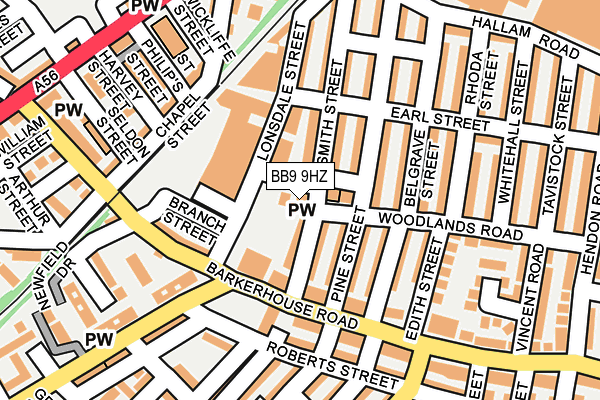 BB9 9HZ map - OS OpenMap – Local (Ordnance Survey) BB9 9HZ map - OS OpenMap – Local (Ordnance Survey)