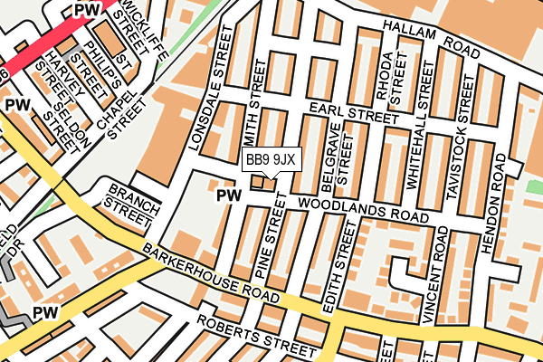 BB9 9JX map - OS OpenMap – Local (Ordnance Survey) BB9 9JX map - OS OpenMap – Local (Ordnance Survey)