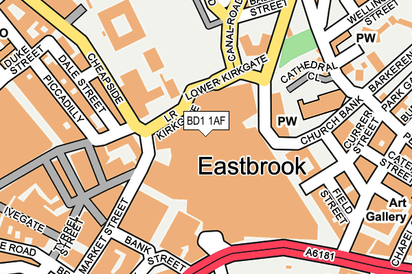 BD1 1AF map - OS OpenMap – Local (Ordnance Survey) BD1 1AF map - OS OpenMap – Local (Ordnance Survey)
