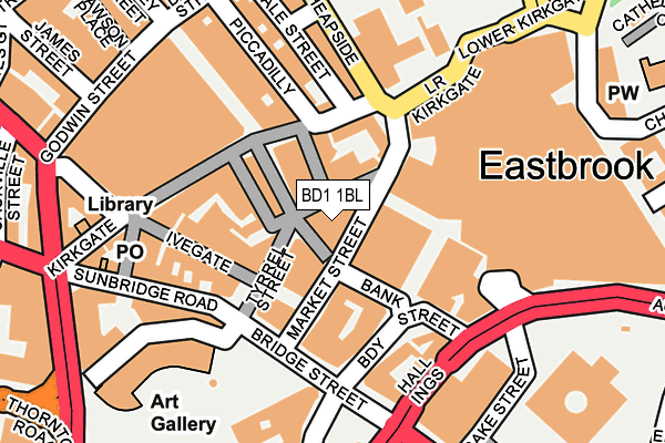 BD1 1BL map - OS OpenMap – Local (Ordnance Survey) BD1 1BL map - OS OpenMap – Local (Ordnance Survey)