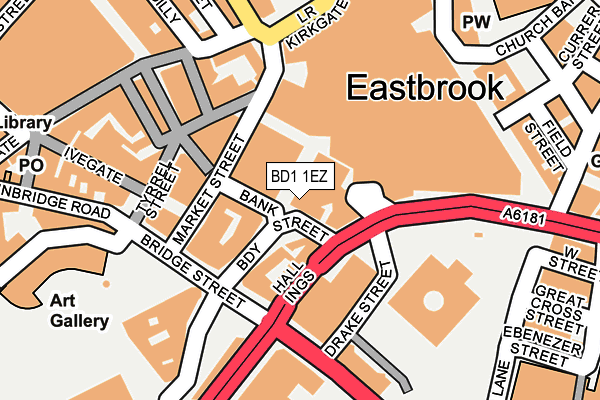BD1 1EZ map - OS OpenMap – Local (Ordnance Survey) BD1 1EZ map - OS OpenMap – Local (Ordnance Survey)