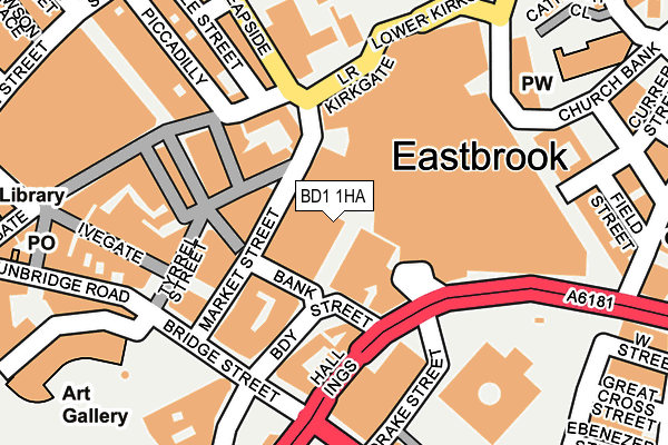BD1 1HA map - OS OpenMap – Local (Ordnance Survey) BD1 1HA map - OS OpenMap – Local (Ordnance Survey)