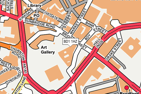 BD1 1HZ map - OS OpenMap – Local (Ordnance Survey) BD1 1HZ map - OS OpenMap – Local (Ordnance Survey)