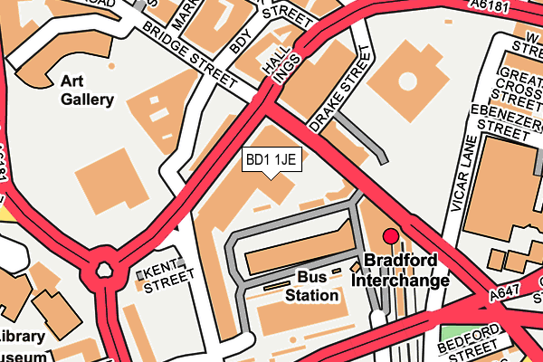 BD1 1JE map - OS OpenMap – Local (Ordnance Survey) BD1 1JE map - OS OpenMap – Local (Ordnance Survey)