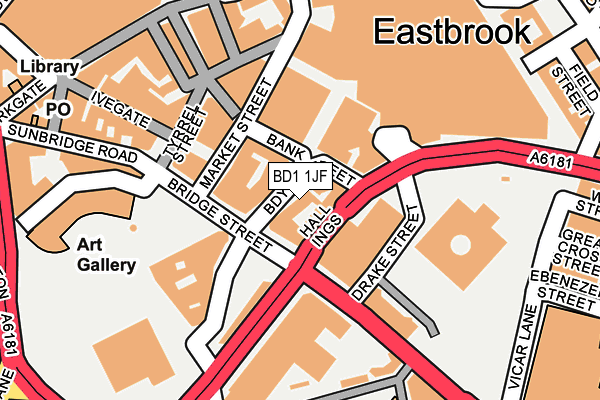 BD1 1JF map - OS OpenMap – Local (Ordnance Survey) BD1 1JF map - OS OpenMap – Local (Ordnance Survey)