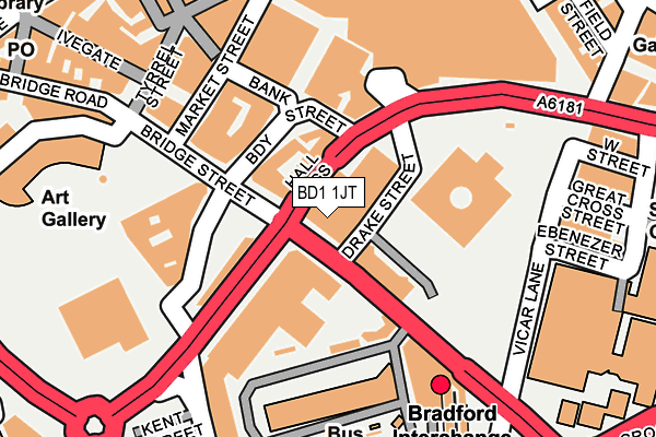 BD1 1JT map - OS OpenMap – Local (Ordnance Survey) BD1 1JT map - OS OpenMap – Local (Ordnance Survey)