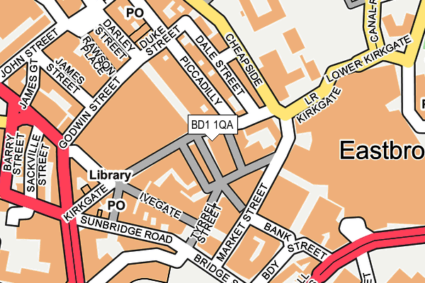 BD1 1QA map - OS OpenMap – Local (Ordnance Survey) BD1 1QA map - OS OpenMap – Local (Ordnance Survey)