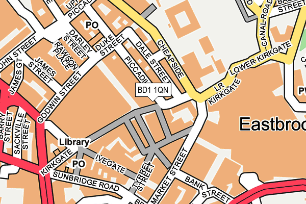 BD1 1QN map - OS OpenMap – Local (Ordnance Survey) BD1 1QN map - OS OpenMap – Local (Ordnance Survey)