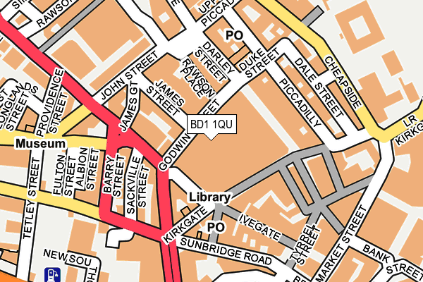 BD1 1QU map - OS OpenMap – Local (Ordnance Survey) BD1 1QU map - OS OpenMap – Local (Ordnance Survey)