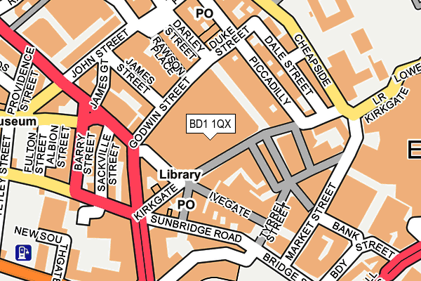 BD1 1QX map - OS OpenMap – Local (Ordnance Survey) BD1 1QX map - OS OpenMap – Local (Ordnance Survey)