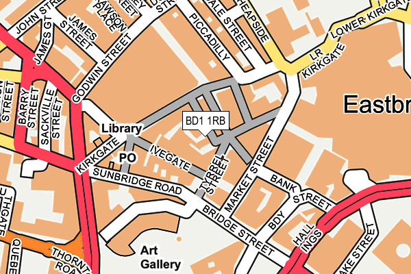 BD1 1RB map - OS OpenMap – Local (Ordnance Survey) BD1 1RB map - OS OpenMap – Local (Ordnance Survey)