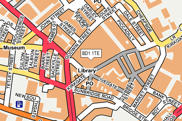 BD1 1TE map - OS OpenMap – Local (Ordnance Survey) BD1 1TE map - OS OpenMap – Local (Ordnance Survey)