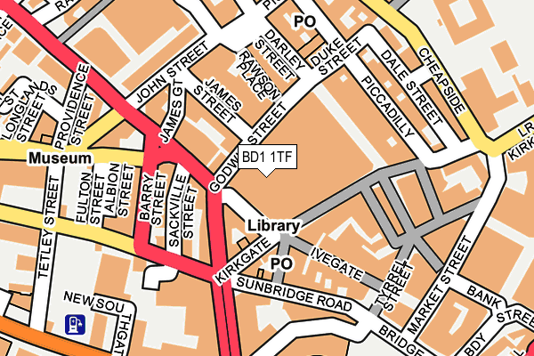 BD1 1TF map - OS OpenMap – Local (Ordnance Survey) BD1 1TF map - OS OpenMap – Local (Ordnance Survey)